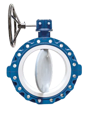 Vannes Papillon Revêtement PTFE Vannes papillon modulaires Flowrates résistantes aux fluides agressifs grâce au revêtement PTFE