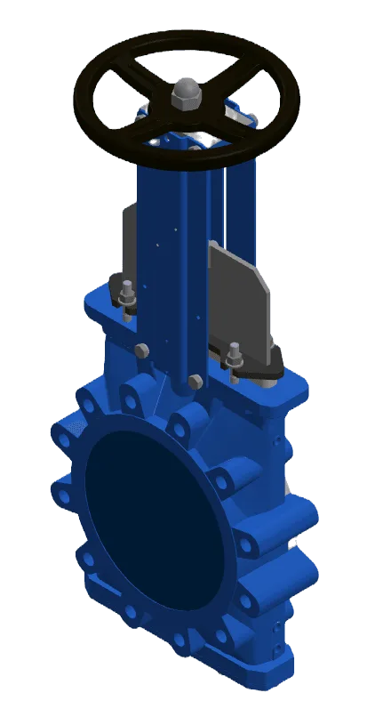 Industrial knife gate valve under silo KGS with reinforced sealing for bulk materials